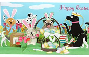 Up With Paper Pop-Up Panoramics Easter Greeting Card - Hippity Hop Dogs